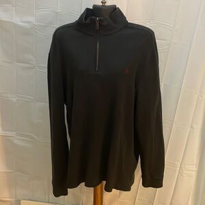 Large Ralph Lauren Blue Label black long sleeve 1/4 zip pullover sweater